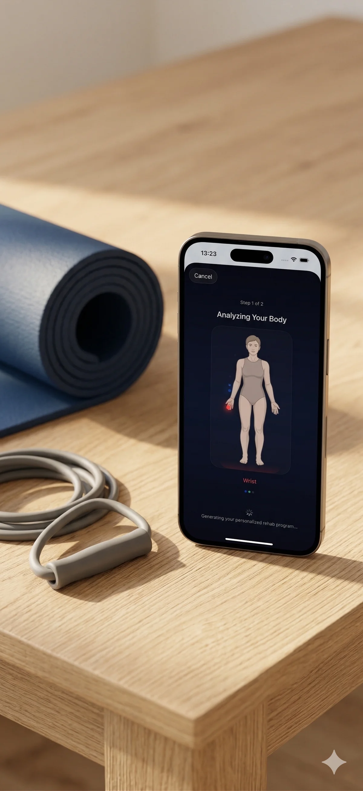 JointReset body assessment preview on iPhone.